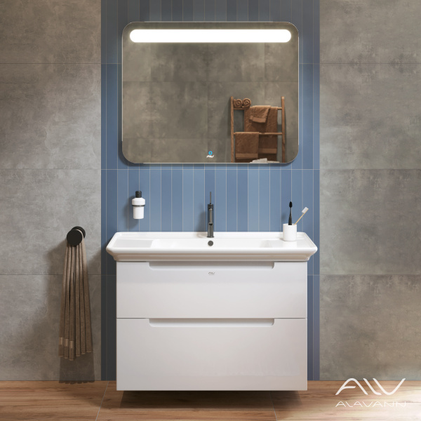 Тумба с раковиной Berta 105 белая - изображение 9