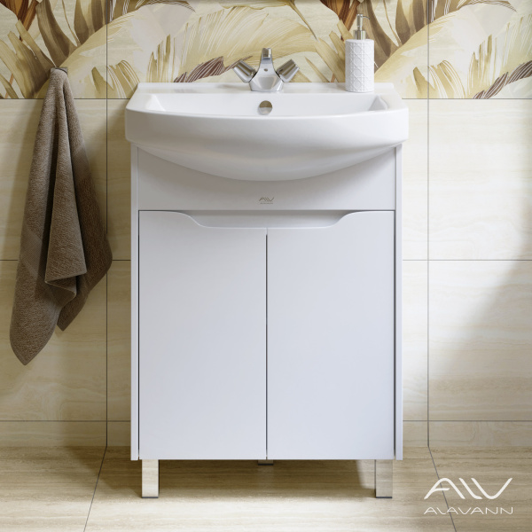 Тумба с раковиной Crystal 65 белая - изображение 1