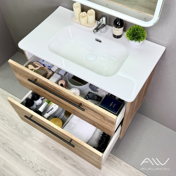 Тумба с раковиной Rondo 80 (ум. Rado 80) дуб - изображение 2