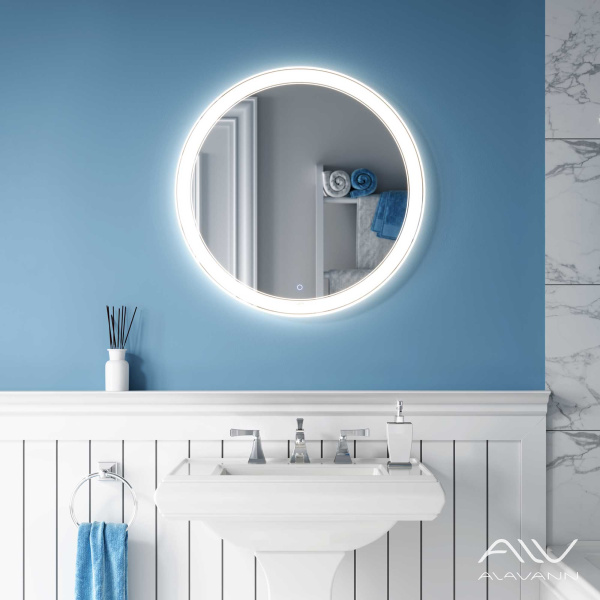 Зеркало Solis 70 с подсветкой, сенсорный выключатель - изображение 3