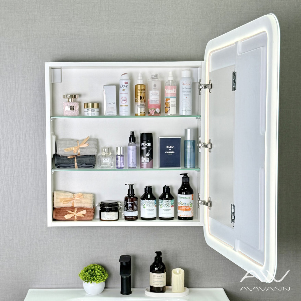 Зеркальный шкаф Cosmetic Light 70 с подсветкой и приближением - изображение 4