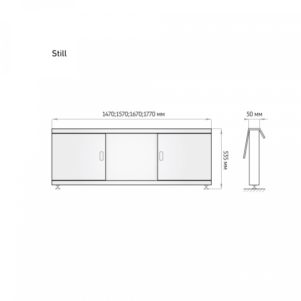 Экран под ванну Still 170 раздвижной МДФ белый - изображение 4