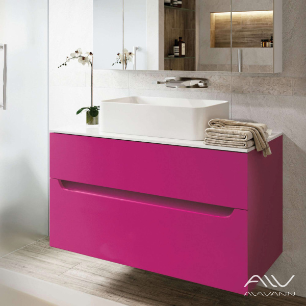 Тумба с раковиной Stella 100 фуксия - изображение 1