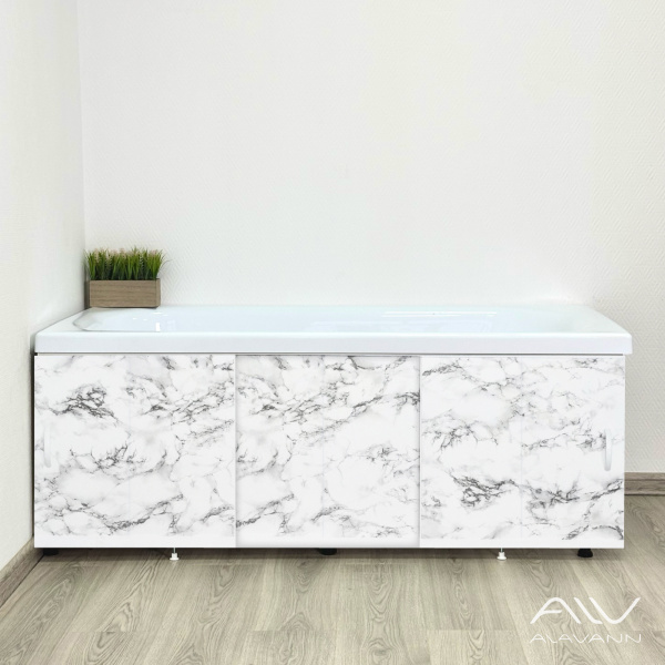 Экран под ванну Respect 170 черно-белый мрамор - изображение 3