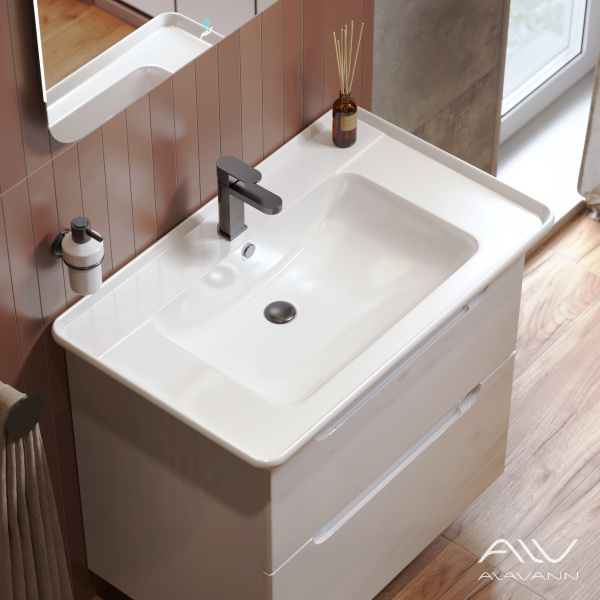 Тумба с раковиной Berta 85 белая - изображение 5