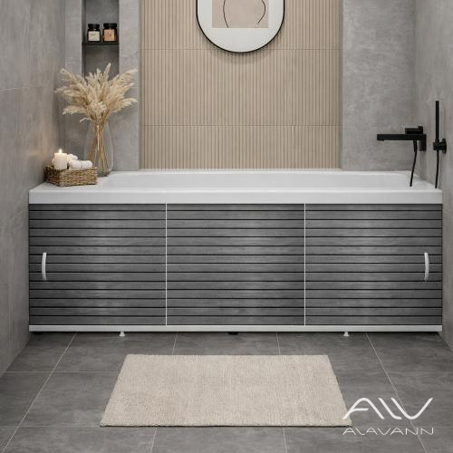 Экран под ванну Elegant 170 серые рейки