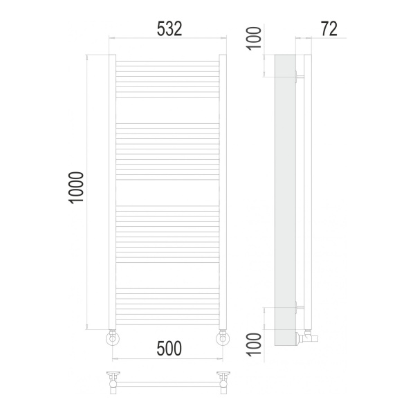 Полотенцесушитель водяной Terminus Аврора П20 500х1000 - изображение 3