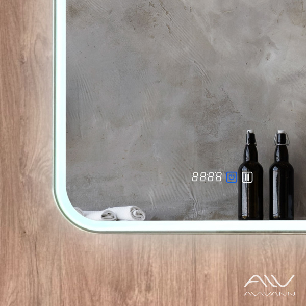 Зеркало-шкаф Лана Плюс 80x80 с подсветкой, часами и подогревом - изображение 8
