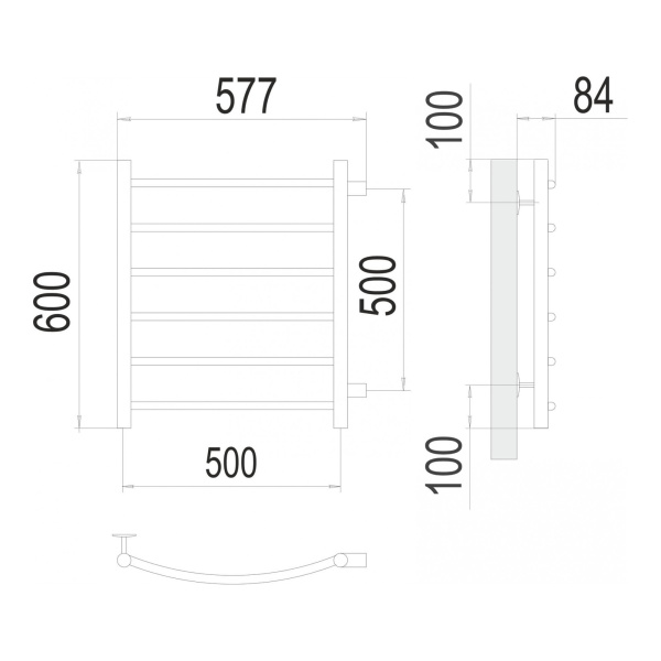 Полотенцесушитель водяной Terminus Классик П6 500x600 бп500 - изображение 3