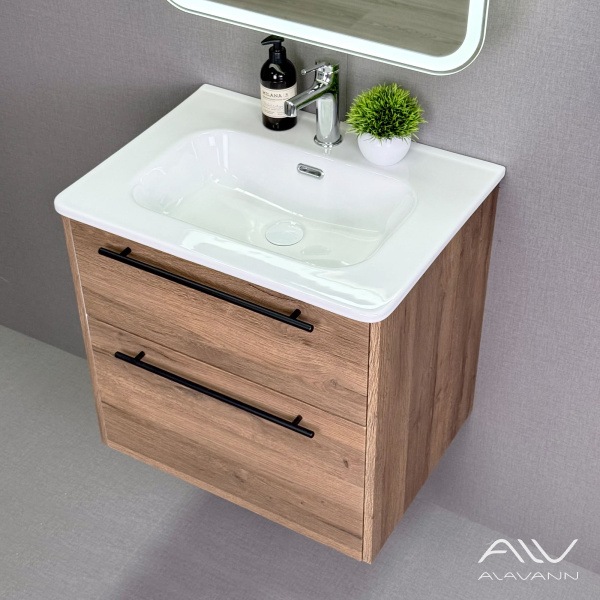 Тумба с раковиной Rondo 60 (ум. Rado 60) дуб - изображение 1