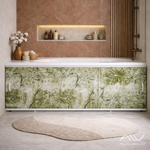 Экран под ванну Elegant 150 нежно-зеленый мрамор - изображение 1