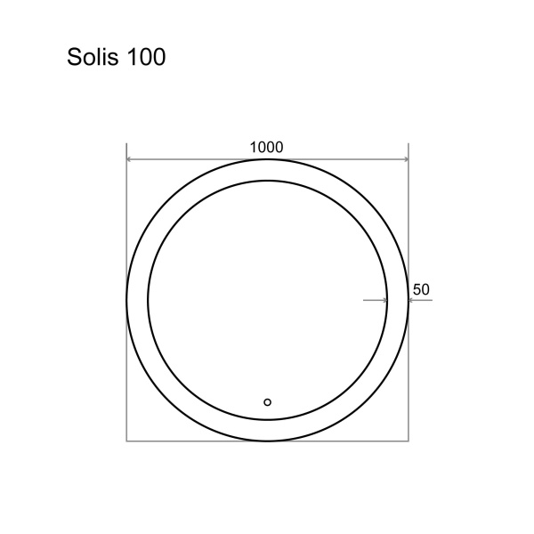 Зеркало Solis 100 с подсветкой, сенсорный выключатель	 - изображение 4