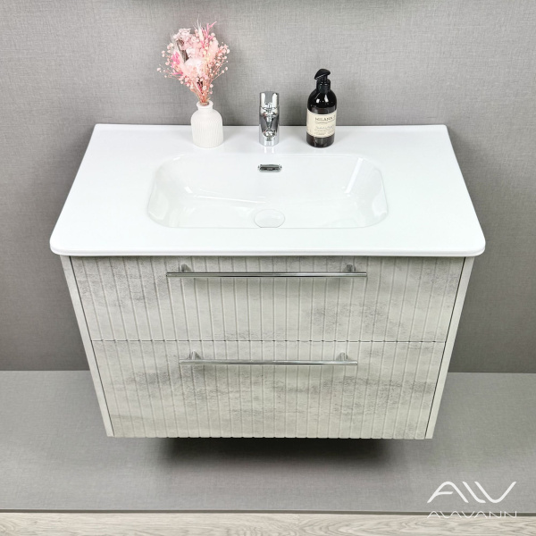 Тумба с раковиной Emma 80 (ум. Rado 80) серый бетон - изображение 6