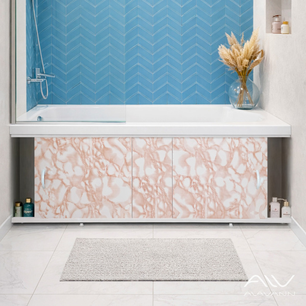 Экран под ванну Elegant 150 кремовый мрамор - изображение 2