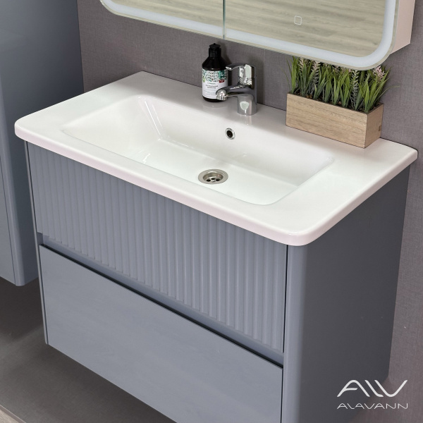 Тумба с раковиной Wave 80 голубой деним - изображение 5