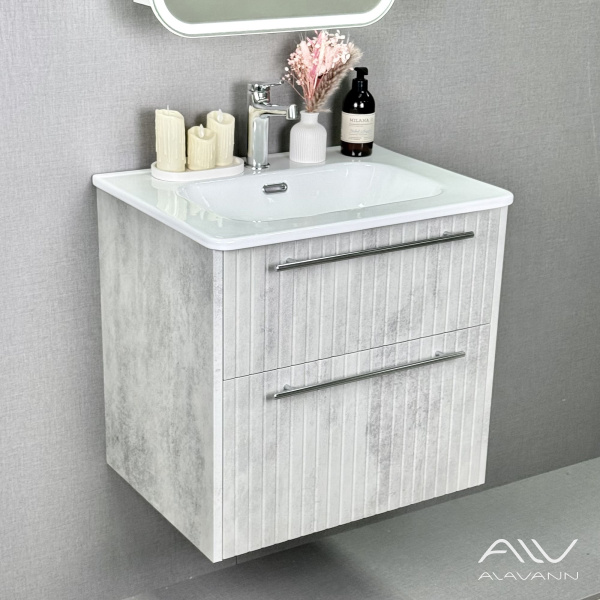 Тумба с раковиной Emma 60 (ум. Rado 60) серый бетон - изображение 6