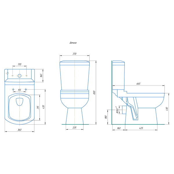 Унитаз-компакт Kirovit Домино с микролифтом - изображение 3