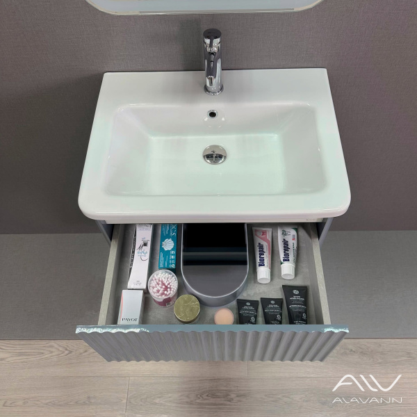 Тумба с раковиной Wave 60 голубой деним - изображение 2