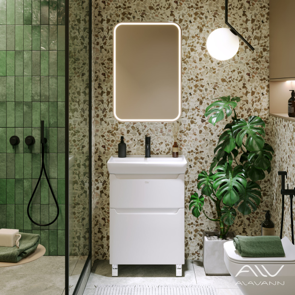 Зеркальный шкаф Lana 55 белый, свет холодный - изображение 4