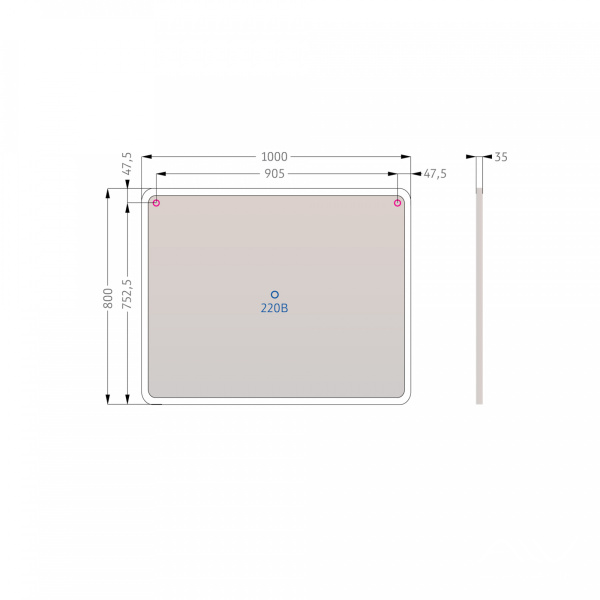 Зеркало Cat 80 с подсветкой - изображение 3