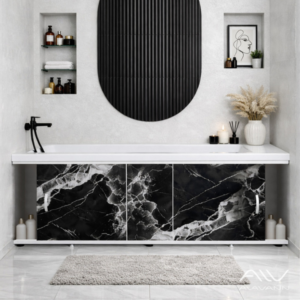 Экран под ванну Respect 150 черный мрамор - изображение 2