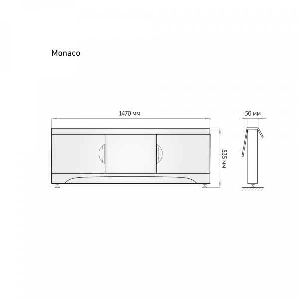 Экран под ванну Monaco раздвижной 150 см МДФ белый - изображение 4