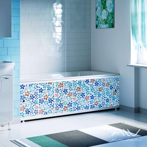 Экран под ванну Оптима Decor 150 мозаика синяя