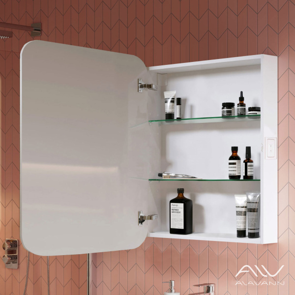 Зеркальный шкаф Lana Plus 55 с подсветкой, сенсорное - изображение 2
