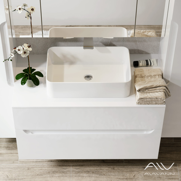 Гарнитур Stella 100 (тумба Stella 100,ум. Олимпия 560, столешница МДФ, зеркальный шкаф  Univers 100) - изображение 2