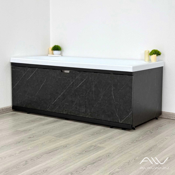 Экран под ванну МДФ Rita Black 170 черный мрамор - изображение 4