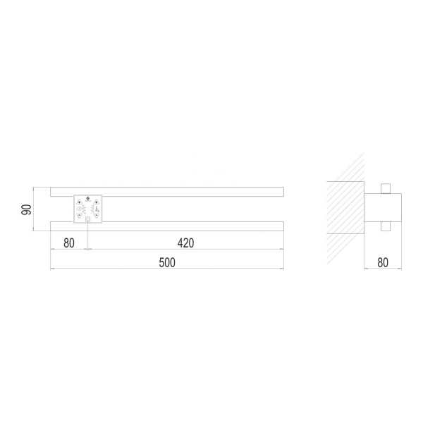 Полотенцесушитель электрический Terminus полка П2 Проф 500x90 хром - изображение 3