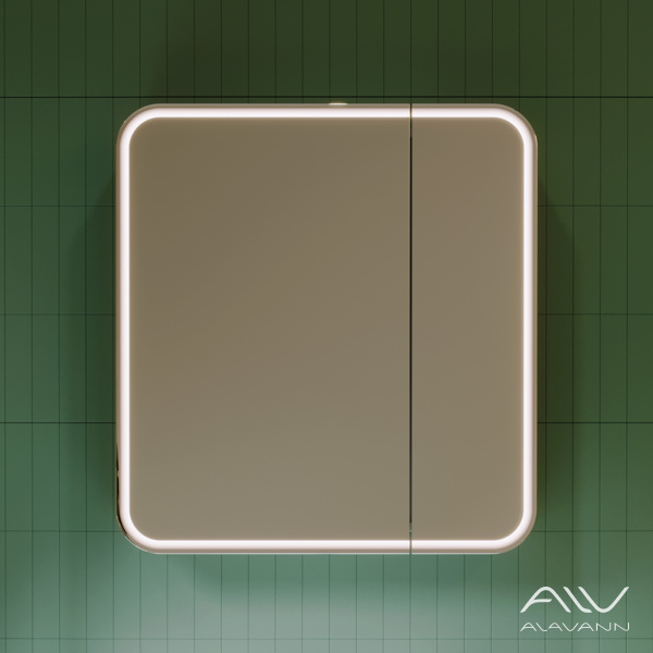 Зеркальный шкаф Lana 80 белый, свет холодный - изображение 3