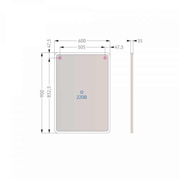 Зеркало Cat 90 с подсветкой - изображение 3