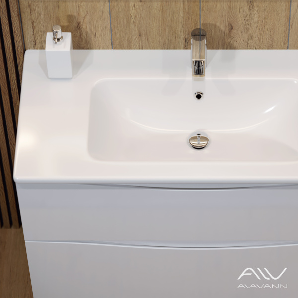 Тумба с раковиной Tess 100 белая - изображение 7