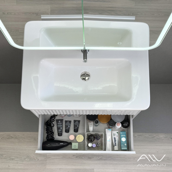 Тумба с раковиной Wave 80 белая - изображение 5