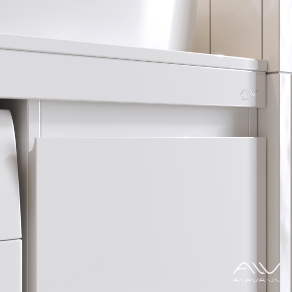 Тумба с раковиной Soft Double 135 белая - изображение 4