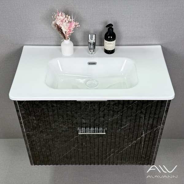 Тумба с раковиной Anna 80 (ум. Rado 80) черный мрамор - изображение 5