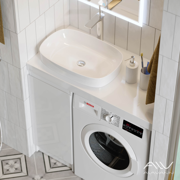 Комплект тумба  Soft 100 левая, столешница МДФ с умывальником Купер - изображение 3