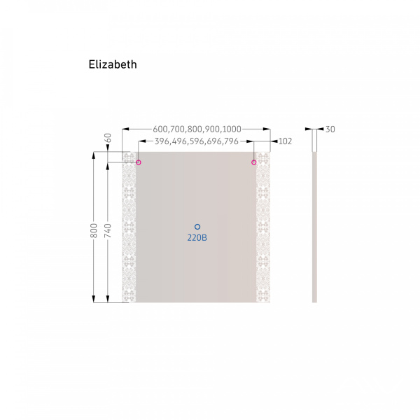 Зеркало Elizabeth 60 с подсветкой - изображение 4
