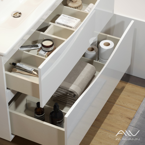 Тумба с раковиной Tess 100 белая - изображение 3