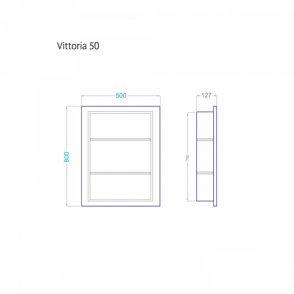 Зеркальный шкаф Vittoria 50-01 белый - изображение 4