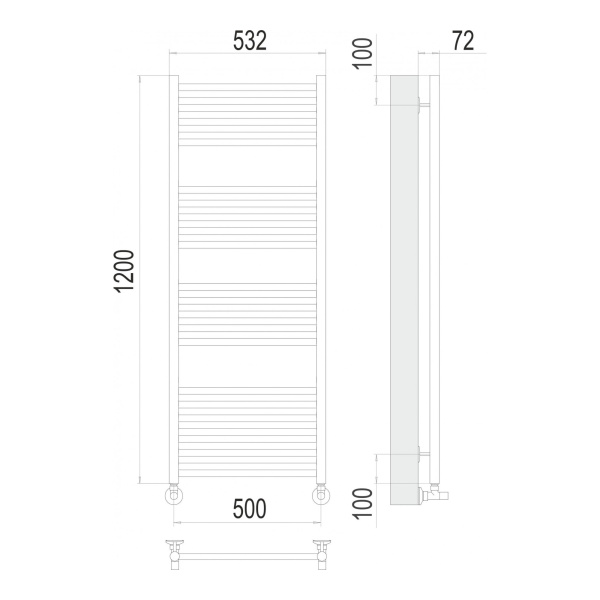 Полотенцесушитель водяной Terminus Аврора П22 500х1200 - изображение 3