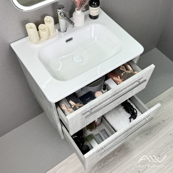 Тумба с раковиной Emma 60 (ум. Rado 60) серый бетон - изображение 2