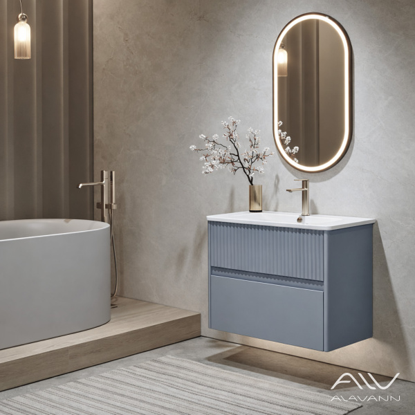 Тумба с раковиной Wave 80 голубой деним - изображение 5