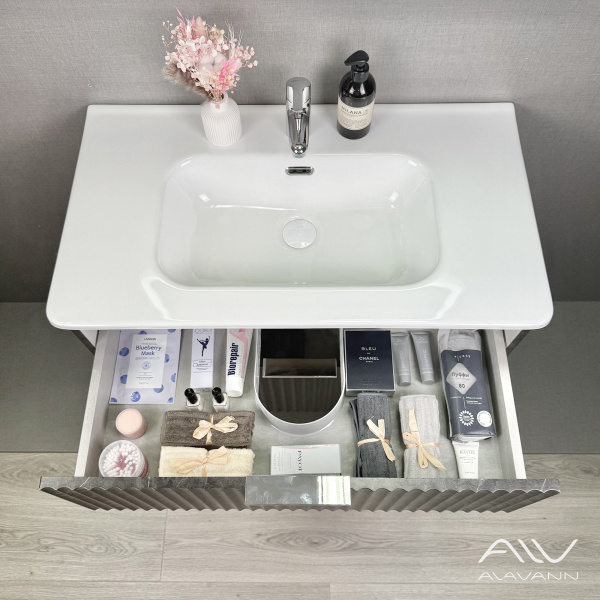 Тумба с раковиной Anna 80 (ум. Rado 80) черный мрамор - изображение 4