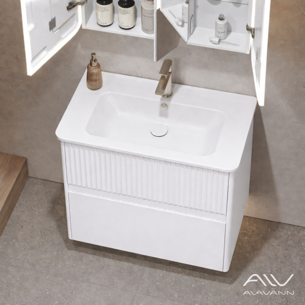 Тумба с раковиной Wave 80 белая - изображение 1