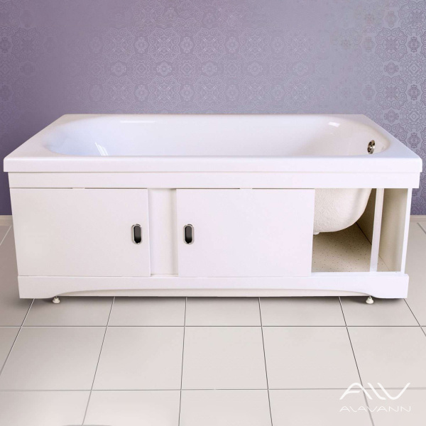 Экран под ванну раздвижной (купе) 180 см МДФ белый - изображение 2