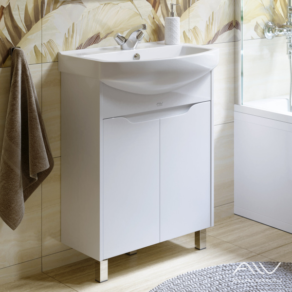 Тумба с раковиной Crystal 65 белая - изображение 4