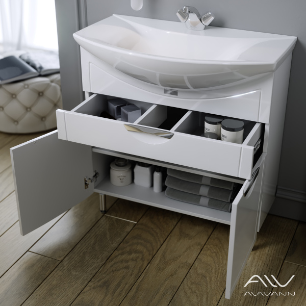 Тумба с раковиной Monaco 80 белая - изображение 2