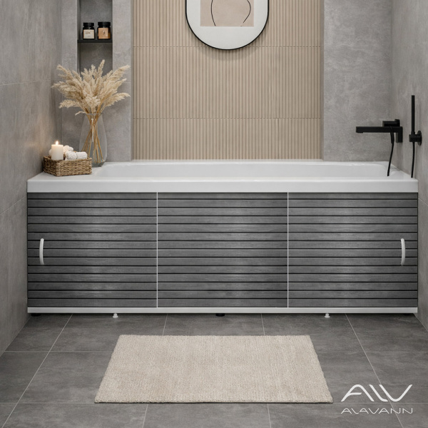 Экран под ванну Elegant 170 серые рейки - изображение 1